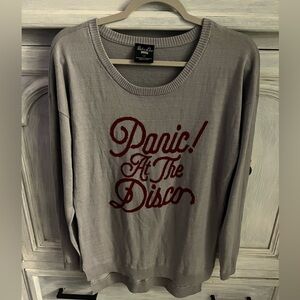 Manhead Panic! At The Disco Grey Crewneck Band Sweater‎